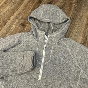 The North Face Hoodie Womens Large Gray 1/2 Zip Pullover Sweater Fleece Hiking